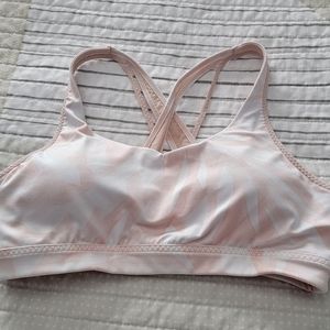 Athleta Pale Pink Print Sports Bra